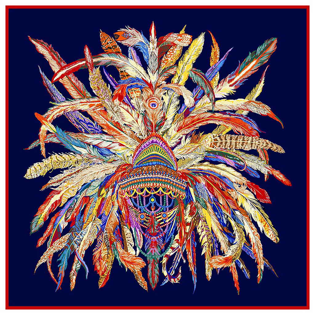 Carnival Feather Headdress - Navy, Cloque