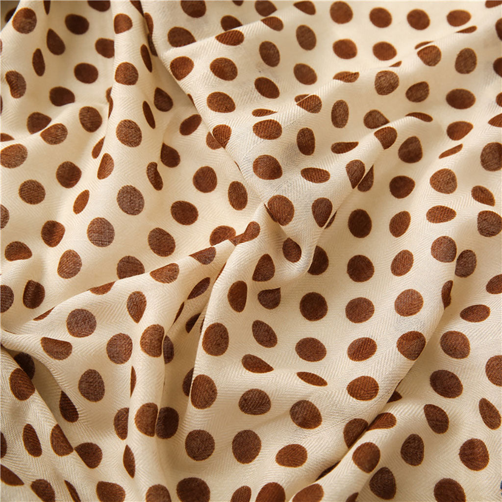 Casual Linen Gold and Brown Polka Dot, Cloque