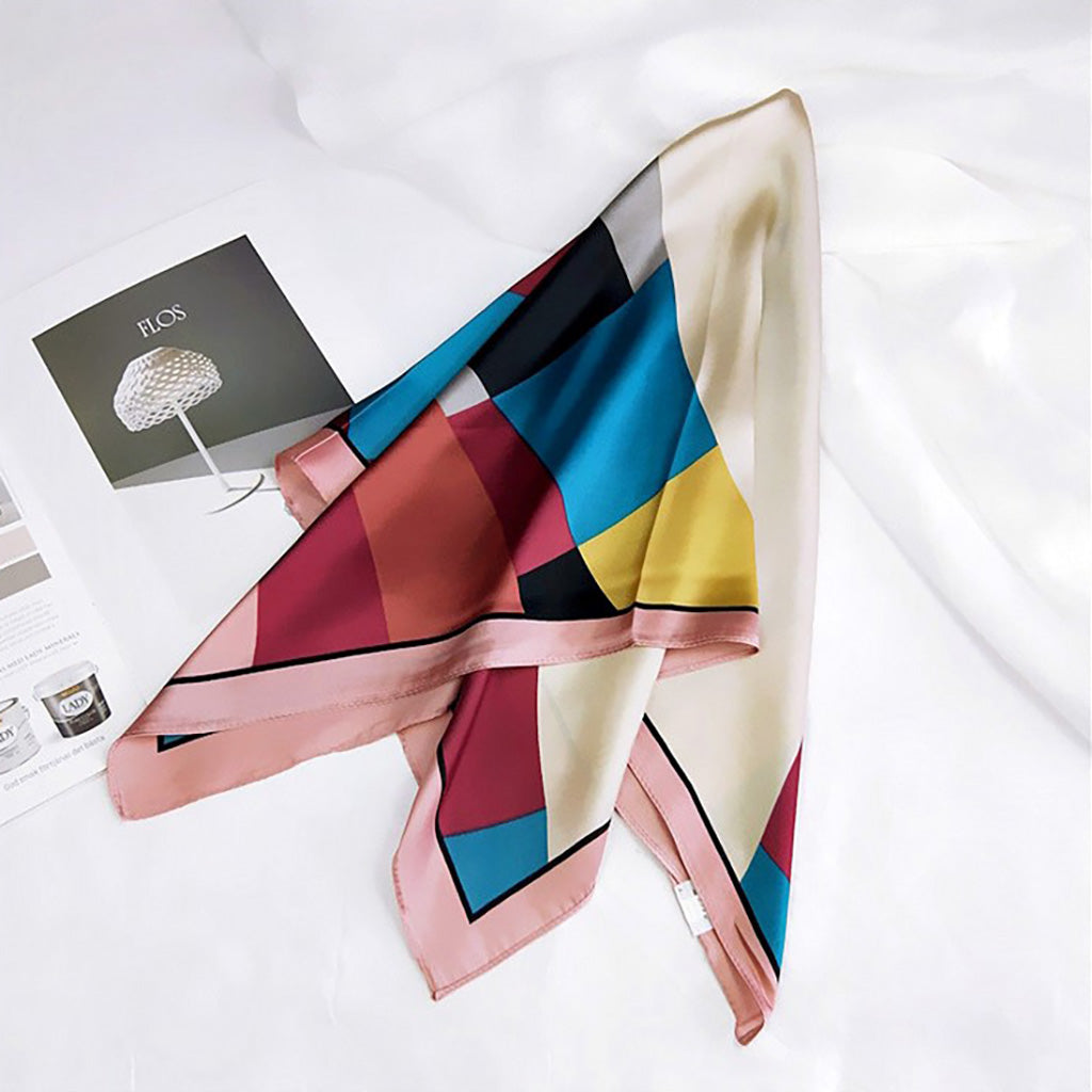 Color Blocking Slant Silk, neck scarf, stylish hair tie, or chic belt accent from Cloque